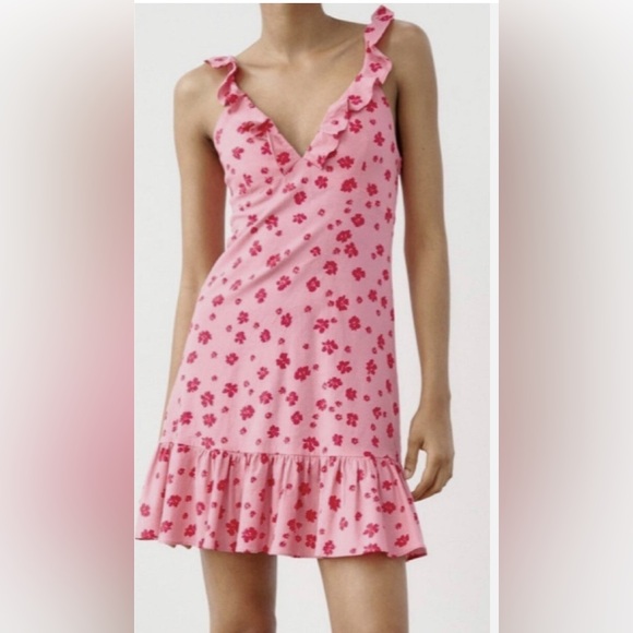 Zara Ruffled print Dress - Picture 2 of 7